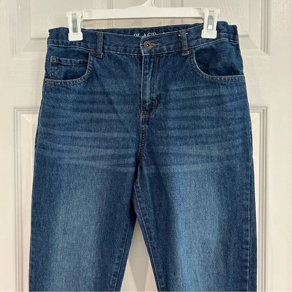The Children's Place Boys Straight Leg Jeans Denim Sz 14 Husky Adjustable Waist